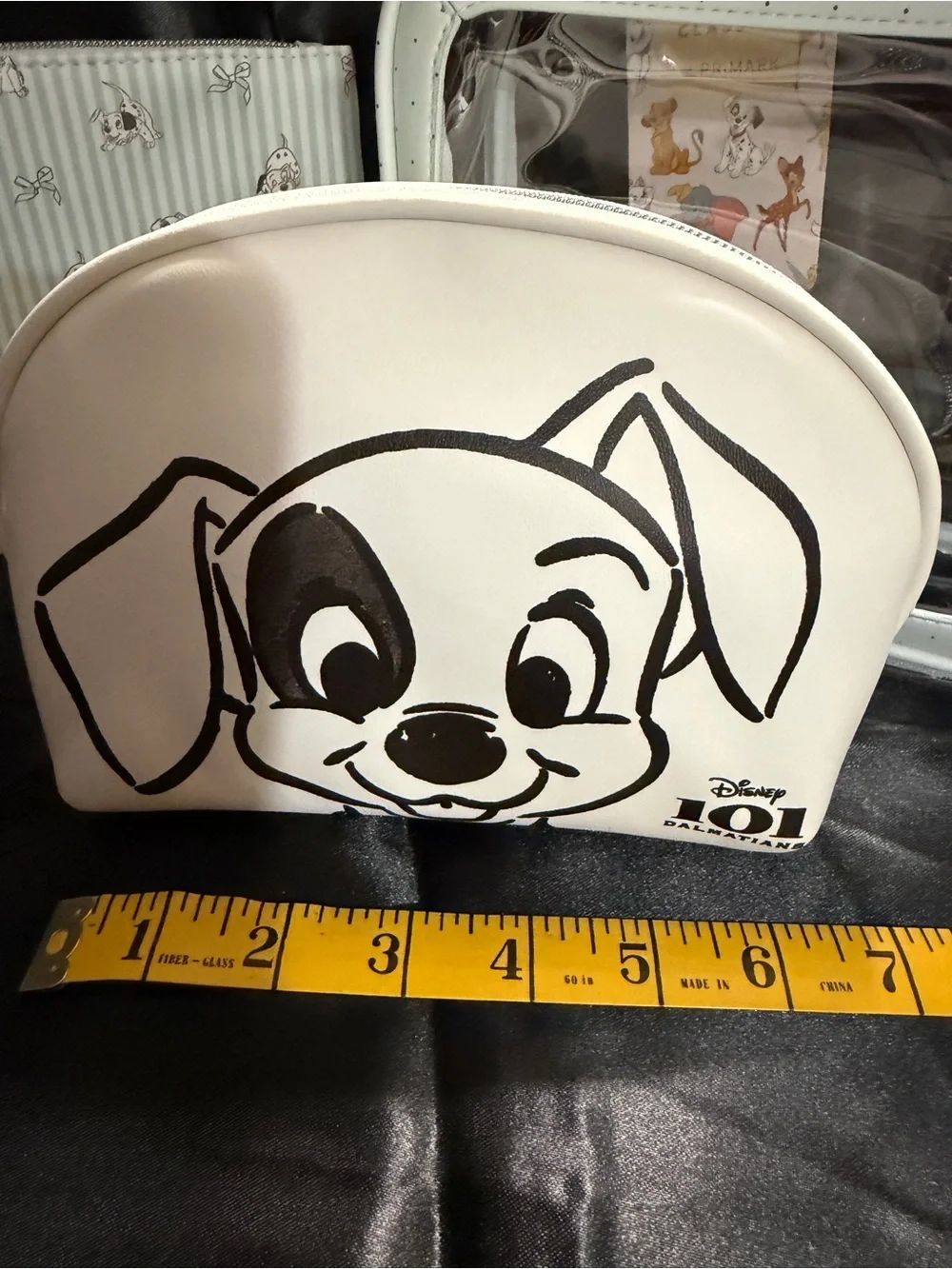 Disney White and Black 101 Dalmatians Clear Travel Cosmetic Bag Set 3-piece